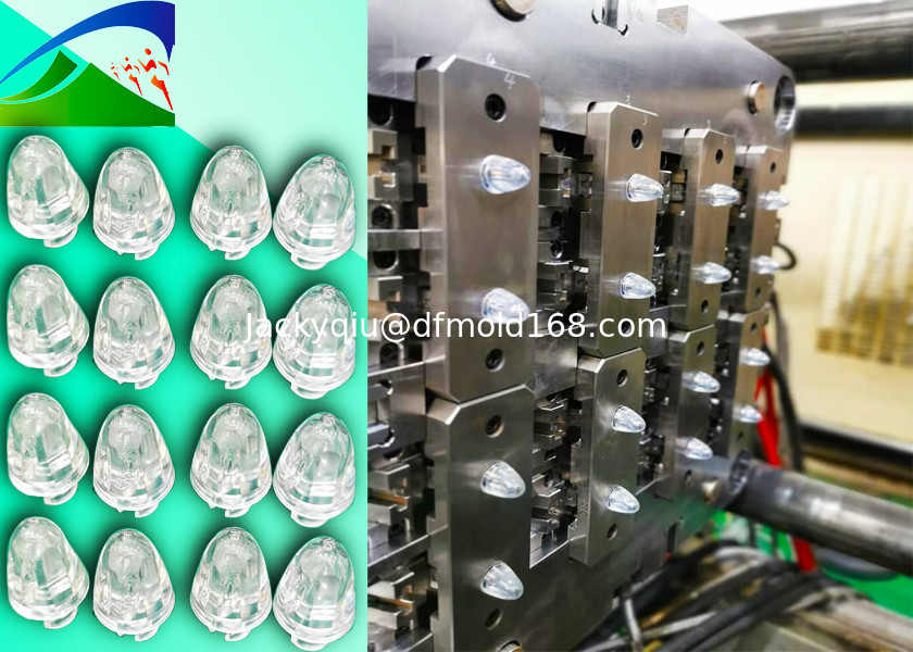 LED Cover mold making, high precision PC molding with good-quality. 16 cavities with hot valve gate system